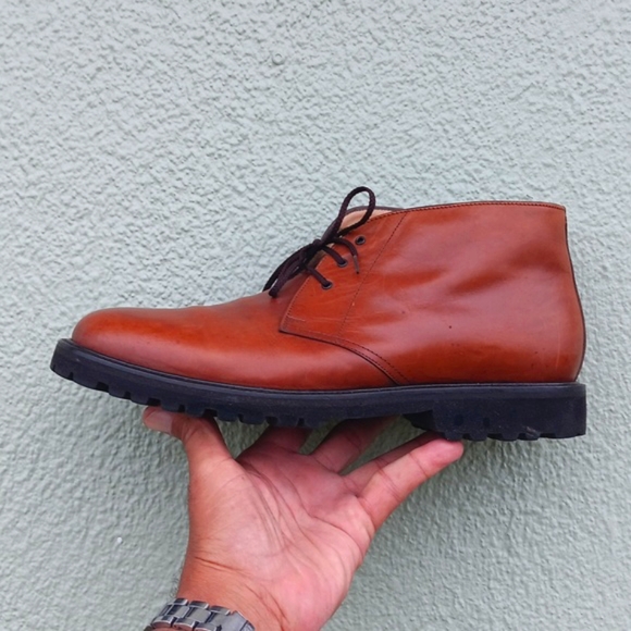 FACONNABLE Men's Genuine Leather Brown Chukka Boots (Italy) # 6610 - Picture 3 of 17